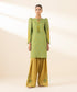 Unstitched Women's Green Textured Lawn Shirt Trousers